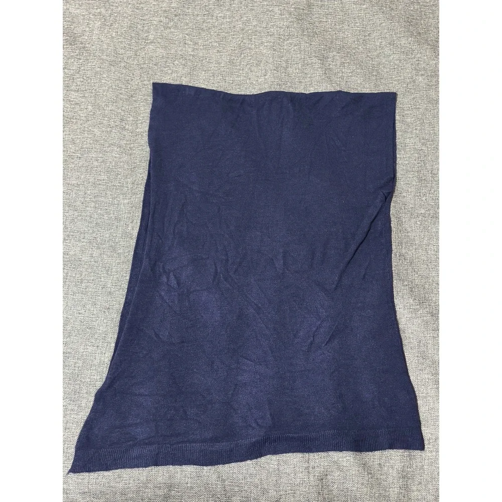 G. Women OS Infinity Scarf Navy Blue Solid Knit Acrylic